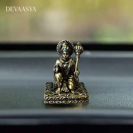 Pure Brass Veer Hanuman Ji Murti – 3 Inch | Handcrafted for Pooja & Home Decor