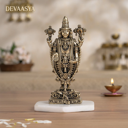 Pure Brass Tirupati Balaji Idol – 3 Inch | Handcrafted Statue for Pooja & Home Decor