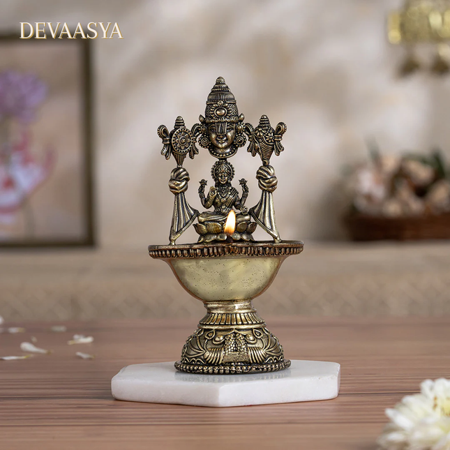 Handcrafted Pure Brass Lakshmi Ji Diya – 3 Inch | Traditional Oil Lamp for Pooja & Festivals