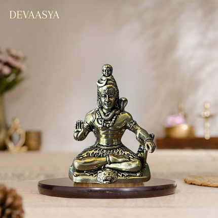 Handmade Pure Brass Mahadev Idol – 4 Inch | Lord Shiva for Pooja