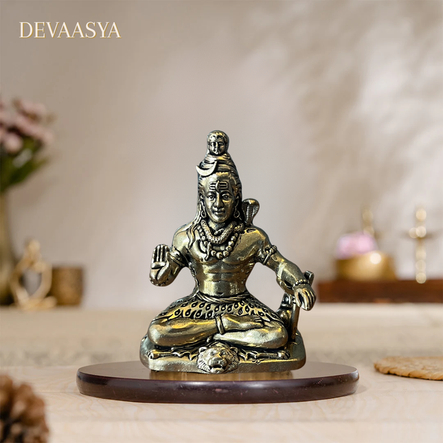 Handmade Pure Brass Mahadev Idol – 4 Inch | Lord Shiva for Pooja
