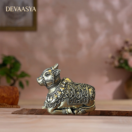 Handcrafted Brass Nandi Idol – 3 Inch | Sacred Nandi Statue for Pooja