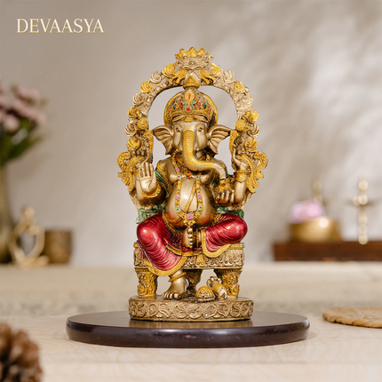 Antique Rustic Lord Ganesha Idol – 8 Inch | Handcrafted for Pooja & Home Decor