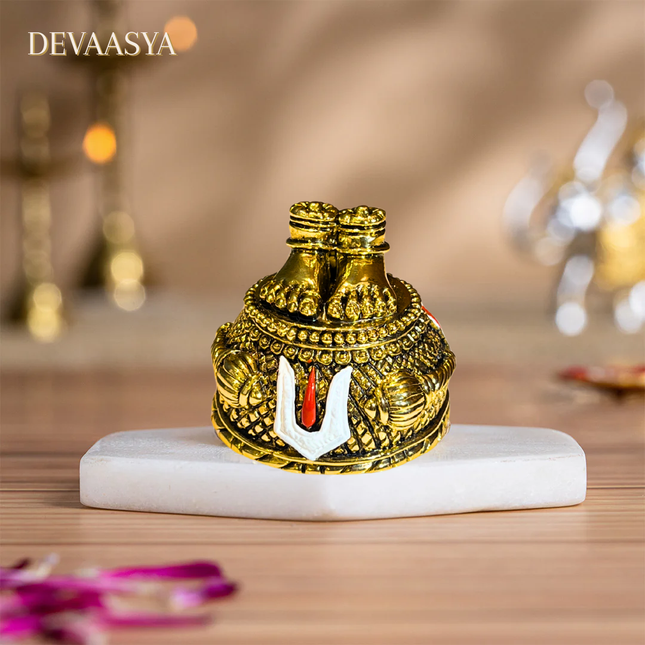 Gold Plated Hanuman Ji Charan Paduka  | Auspicious Symbol of Strength & Protection