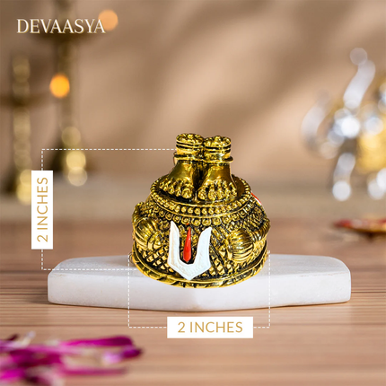 Gold Plated Hanuman Ji Charan Paduka  | Auspicious Symbol of Strength & Protection