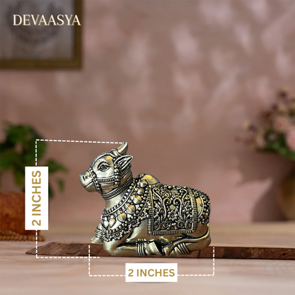 Handcrafted Brass Nandi Idol – 3 Inch | Sacred Nandi Statue for Pooja
