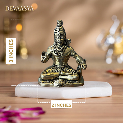 Handmade Pure Brass Mahadev Idol – 4 Inch | Lord Shiva for Pooja
