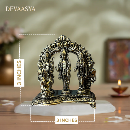 “Handcrafted Pure Brass Ram Darbar Idol Set – 3 Inch | Traditional Idol for Pooja & Home Decor”