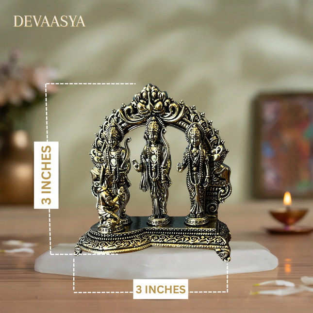 “Handcrafted Pure Brass Ram Darbar Idol Set – 3 Inch | Traditional Idol for Pooja & Home Decor”