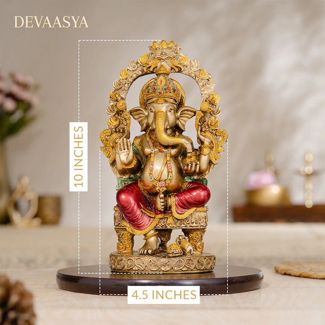 Antique Rustic Lord Ganesha Idol – 8 Inch | Handcrafted for Pooja & Home Decor