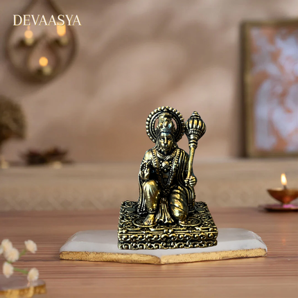 Pure Brass Veer Hanuman Ji Murti – 3 Inch | Handcrafted for Pooja & Home Decor