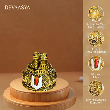 Antique Meditating Hanuman Ji Idol (3 Inch) with Gold-Plated Hanuman Ji Charan Paduka (2 Inch) – Divine Vastu Combo