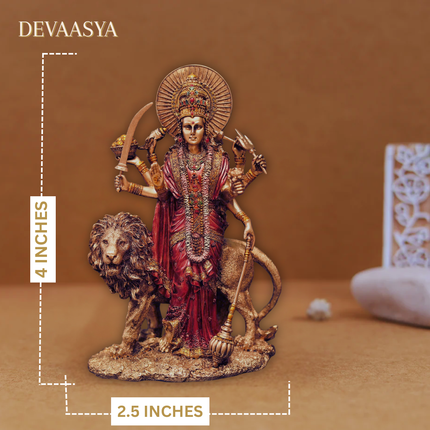 Antique Finish Durga Maa & Lakshmi Ji Idol Combo with 24K Gold Plated Lakshmi Charan Paduka – Divine Power & Prosperity Set