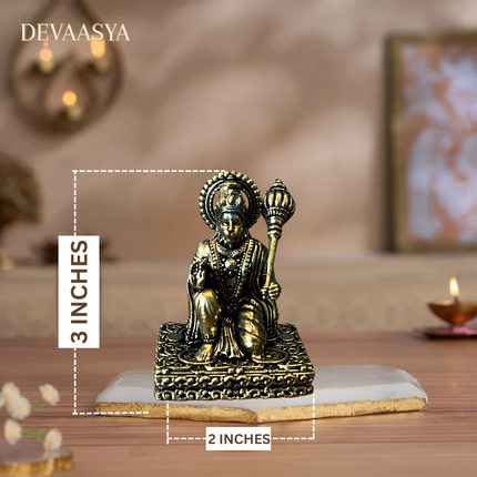 Pure Brass Veer Hanuman Ji Murti – 3 Inch | Handcrafted for Pooja & Home Decor