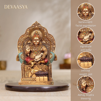 Lord Kuber Ji Idol – 8 Inch | Handcrafted for Wealth & Home Decor