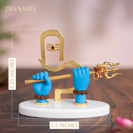 Gold-Plated Lord Shivaji Hand Idol – 5 Inch  | Auspicious Idol for Pooja & Blessings