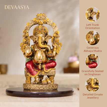 Antique Rustic Lord Ganesha Idol – 8 Inch | Handcrafted for Pooja & Home Decor