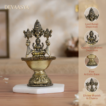Handcrafted Pure Brass Lakshmi Ji Diya – 3 Inch | Traditional Oil Lamp for Pooja & Festivals