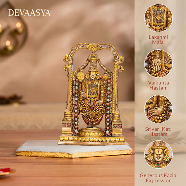 Antique Finish Lord Balaji (Srinivasa Mangapuram) Idol – 8 Inch