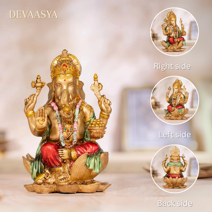 Antique Finish Lord Ganesha Idol – 4 Inch | Handcrafted for Pooja & Home Decor