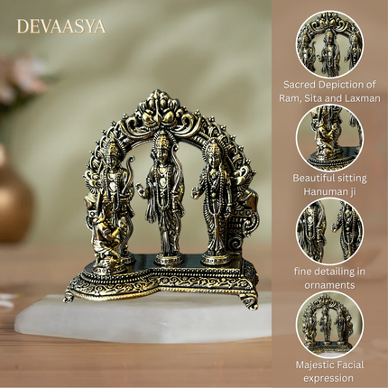 “Handcrafted Pure Brass Ram Darbar Idol Set – 3 Inch | Traditional Idol for Pooja & Home Decor”