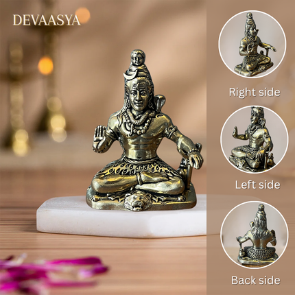 Handmade Pure Brass Mahadev Idol – 4 Inch | Lord Shiva for Pooja