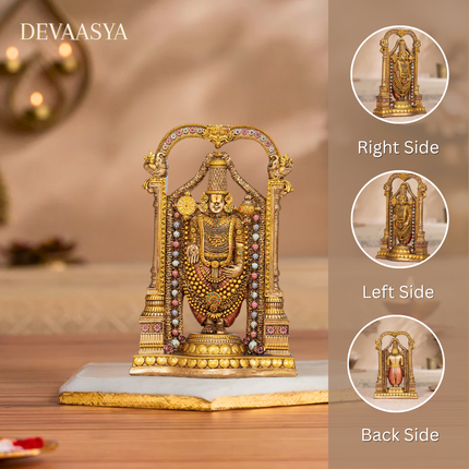 Antique Finish Lord Balaji (Srinivasa Mangapuram) Idol – 8 Inch