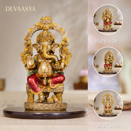 Antique Rustic Lord Ganesha Idol – 8 Inch | Handcrafted for Pooja & Home Decor