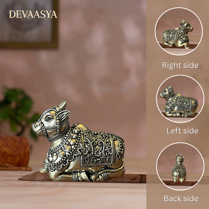 Handcrafted Brass Nandi Idol – 3 Inch | Sacred Nandi Statue for Pooja