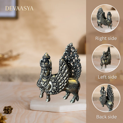 Handmade Brass Kartikeya Murti on Kamdhenu Cow – 2.5 Inch