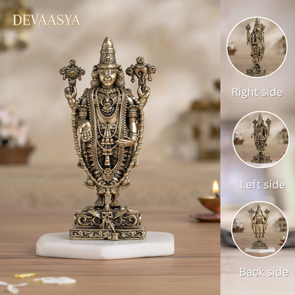 Pure Brass Tirupati Balaji Idol – 3 Inch | Handcrafted Statue for Pooja & Home Decor