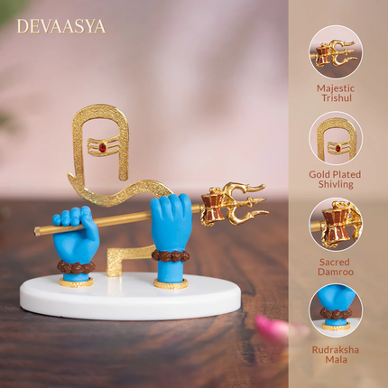 Gold-Plated Lord Shivaji Hand Idol – 5 Inch  | Auspicious Idol for Pooja & Blessings