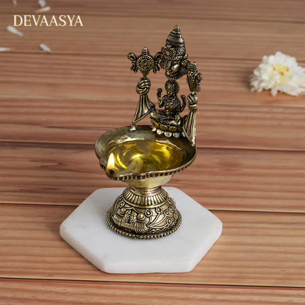 Handcrafted Pure Brass Lakshmi Ji Diya – 3 Inch | Traditional Oil Lamp for Pooja & Festivals