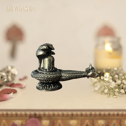 “Handcrafted Brass Shivling Idol with Nandi & Naag – 2.5 Inch