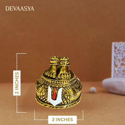 Antique Meditating Hanuman Ji Idol (3 Inch) with Gold-Plated Hanuman Ji Charan Paduka (2 Inch) – Divine Vastu Combo