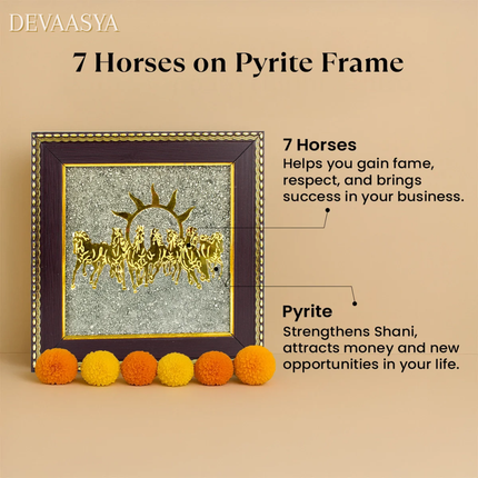 💰🐎 “Vyapaar Vridhi & 7 Horses on Raw Pyrite Frame” Combo – Ultimate Prosperity & Business Growth Set