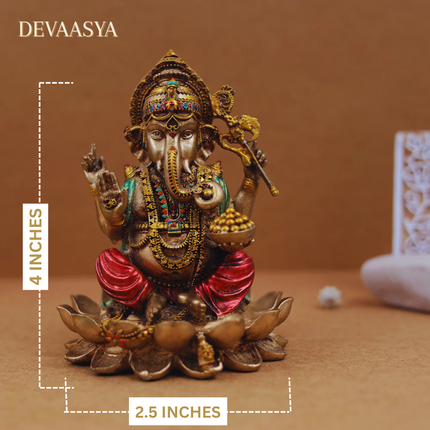 Antique Finish Lakshmi Ganesh Ji Murti Pair (4 Inch) – Vastu Blessings for Wealth, Wisdom & Prosperity