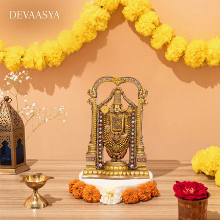 Antique Finish Lord Balaji (Srinivasa Mangapuram) Idol – 8 Inch