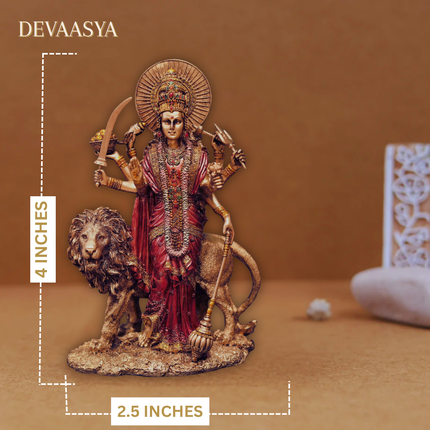 Antique Finish Durga Maa Idol (6 Inch) with Laxmi Maa Idol (4 Inch) – Handcrafted Vastu Combo
