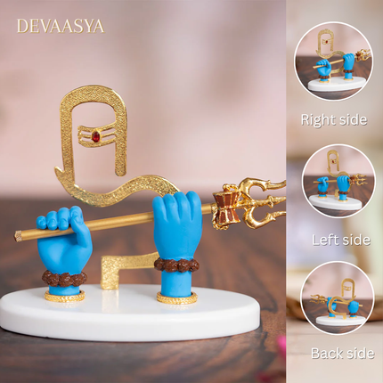 Gold-Plated Lord Shivaji Hand Idol – 5 Inch  | Auspicious Idol for Pooja & Blessings