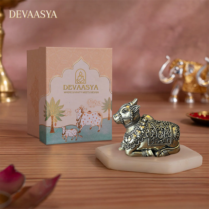 Handcrafted Brass Nandi Idol – 3 Inch | Sacred Nandi Statue for Pooja