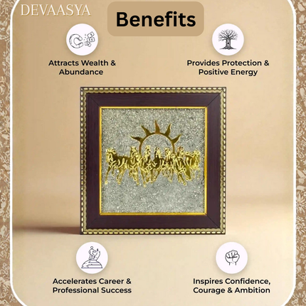 🐎 7 Horses on Raw Pyrite Frame – Symbol of Success, Speed & Prosperity
