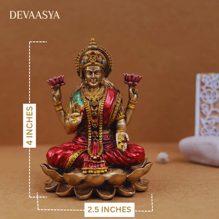 Antique Finish Lakshmi Ji & Durga Ji Idol Combo with 24K Gold Plated Lakshmi Charan Paduka – Power, Prosperity & Protection