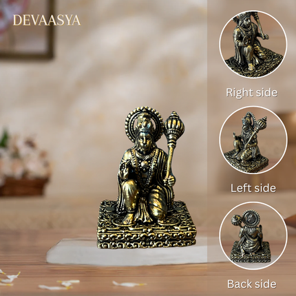 Pure Brass Veer Hanuman Ji Murti – 3 Inch | Handcrafted for Pooja & Home Decor