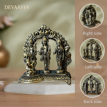 “Handcrafted Pure Brass Ram Darbar Idol Set – 3 Inch | Traditional Idol for Pooja & Home Decor”