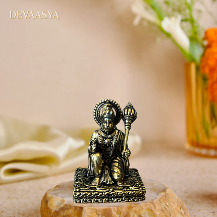 Pure Brass Veer Hanuman Ji Murti – 3 Inch | Handcrafted for Pooja & Home Decor
