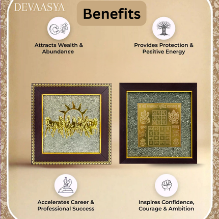 💰🐎 “Vyapaar Vridhi & 7 Horses on Raw Pyrite Frame” Combo – Ultimate Prosperity & Business Growth Set