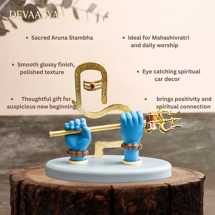 Gold-Plated Shiva Hand (5 Inch) with Lord Shiva Dhyan Mudra Idol (6 Inch) – Divine Vastu Combo