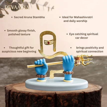 Gold-Plated Lord Shivaji Hand Idol – 5 Inch  | Auspicious Idol for Pooja & Blessings