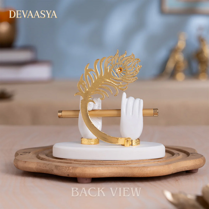 24K Gold Plated Lord Krishna Divine Hands Idol | Sacred Idol for Pooja & Car Dash